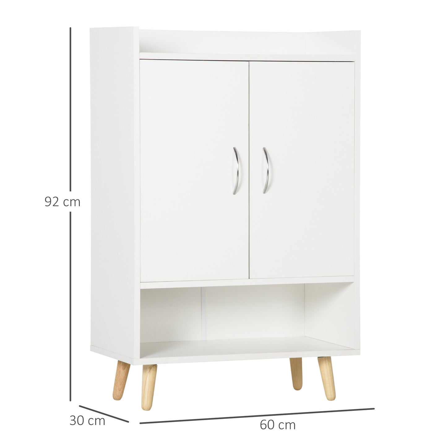 Keno Wooden White Modern Shoe Cupboard With Doors And Internal Shelving