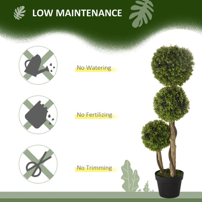 Sasafa Tane Set Of 2 Light Green Artificial Boxwood Ball Topiary Trees In Pots H8 90cm
