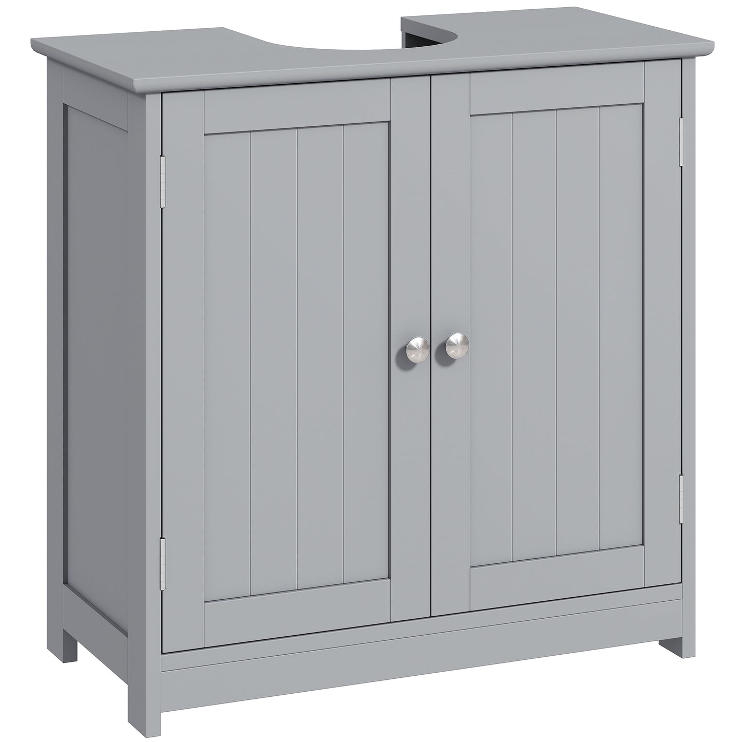 Seseha Grey Under Sink Vanity Cupboard With Double Doors And Adjustable Shelving For Fauxdestal Or OFauxn Basin