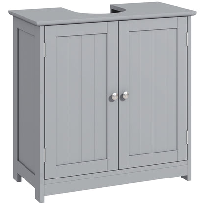 Seseha Grey Under Sink Vanity Cupboard With Double Doors And Adjustable Shelving For Fauxdestal Or OFauxn Basin