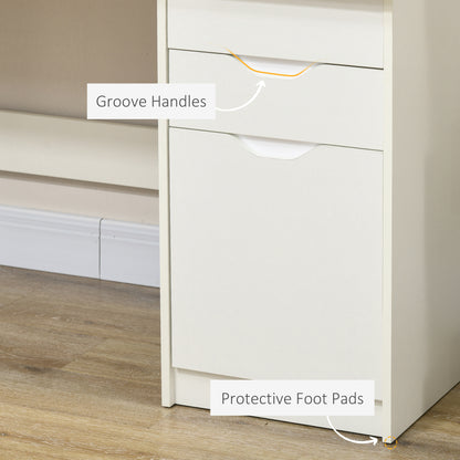Niba 120cm High Gloss White Home Office Desk With Drawers And Storage Cabinet