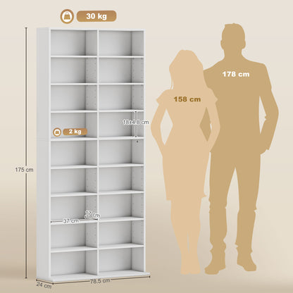 Latota Kezi Wood White Tall Media Storage Tower With 640 Disc Capacity