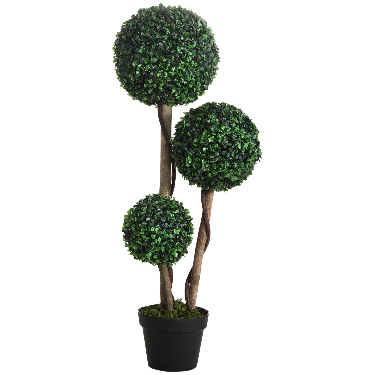Moneri Dark Green Artificial Boxwood Ball Topiary Tree In Pot For Decorative Use
