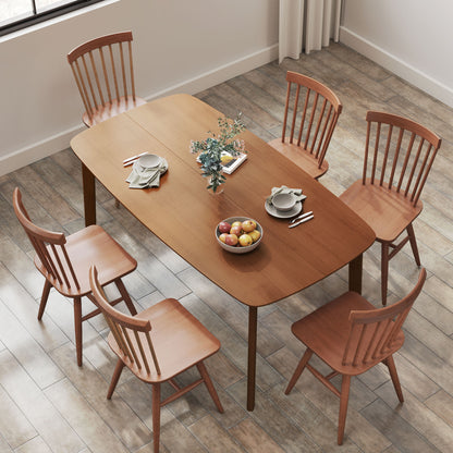 Dofi Fali Solid Wood Light Brown Rectangular Dining Table