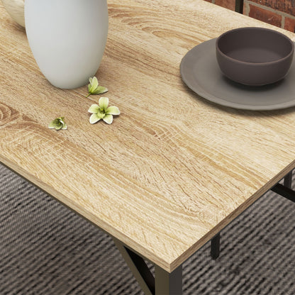 Kesudi Wooden Natural Square Dining Set Seating 4 With Bench