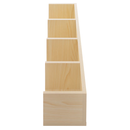 Zika Coke Wood Natural Finish Set Of 2 Wall Mounted Media Storage Racks With Cube Shelves