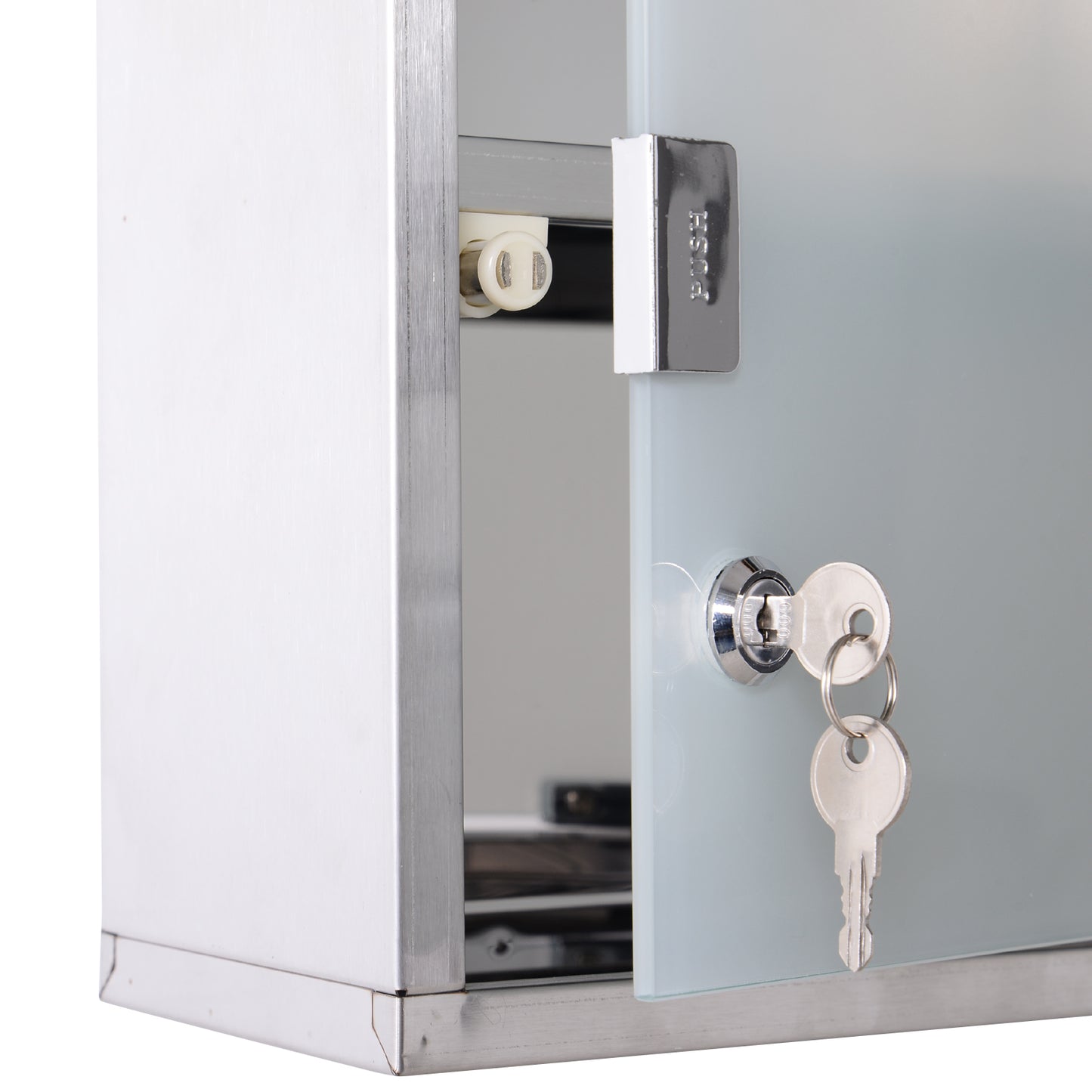 Mimo Vimi Wall Mounted Stainless Steel Medicine Cabinet With Lockable Glass Door