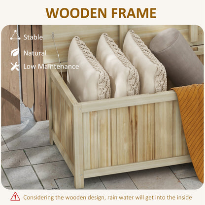 Mavise Safi Natural Wood Panelled Outdoor Cushion Storage Box 172 Litre