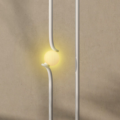 Vanotafa Metal And Glass White Dimmable LED Floor Lamp With Glass Night Light And Foot Switch