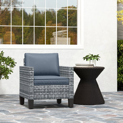 Resa Rattan Grey Single Outdoor Armchair With Cushion