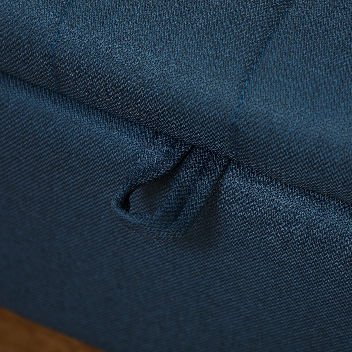 Sudina Linen Look Rectangle Dark Blue Storage Ottoman