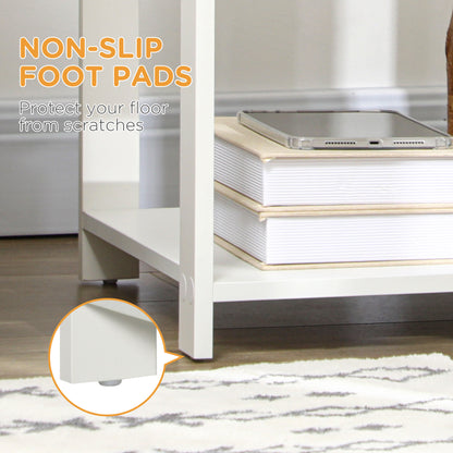 Vita Bazi Set Of 2 White Bedside Tables With Drawer And Lower Shelf Storage