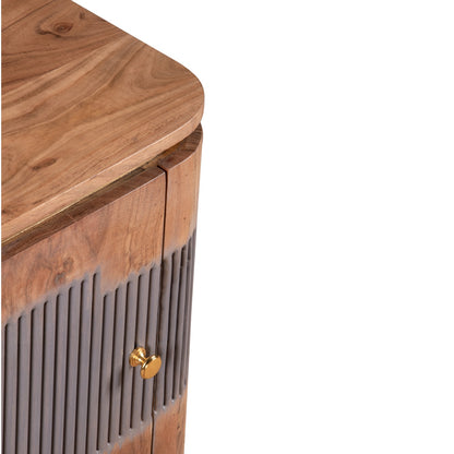 Idaho Natural Acacia Wood and Brass 2 Door Cabinet