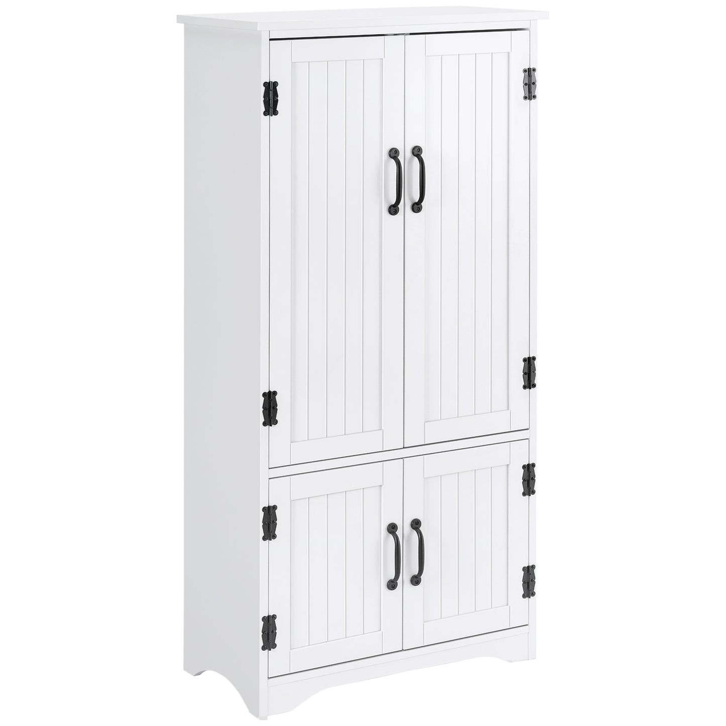 Rifa Wooden White Accent Storage Cabinet With Adjustable Shelves And Double Doors