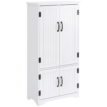 Rifa Wooden White Accent Storage Cabinet With Adjustable Shelves And Double Doors