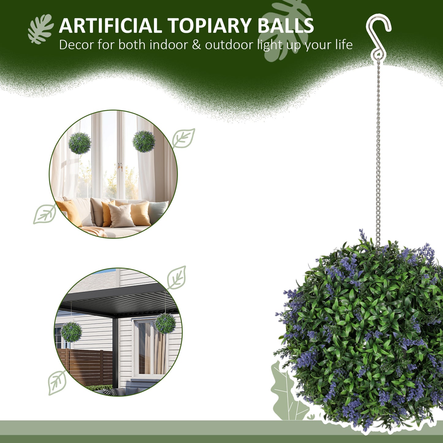 Liropa Neyo Set Of 2 Artificial UV Resistant Topiary Ball Plants