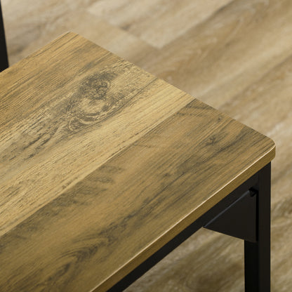 Yomaha Wooden Natural Dining Table With 2 Benches Seating 4