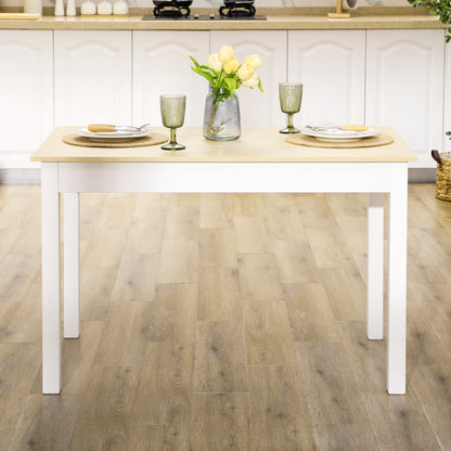 Rive Wooden Oak Dining Table Seating 4 To 6 With Thick Legs