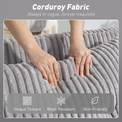 Lore Light Grey Corduroy 2 Seater Click Clack Sofa Bed