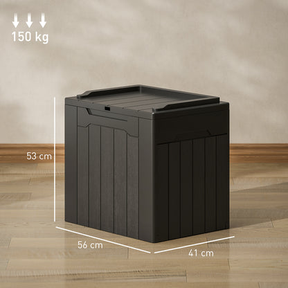 Baseso Plastic Charcoal Grey Outdoor Storage Chest With Lift Lid 107 Litre Capacity