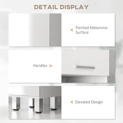 Secoli Tall Slim High Gloss White Storage Cabinet With Drawers Shelves And Double Doors