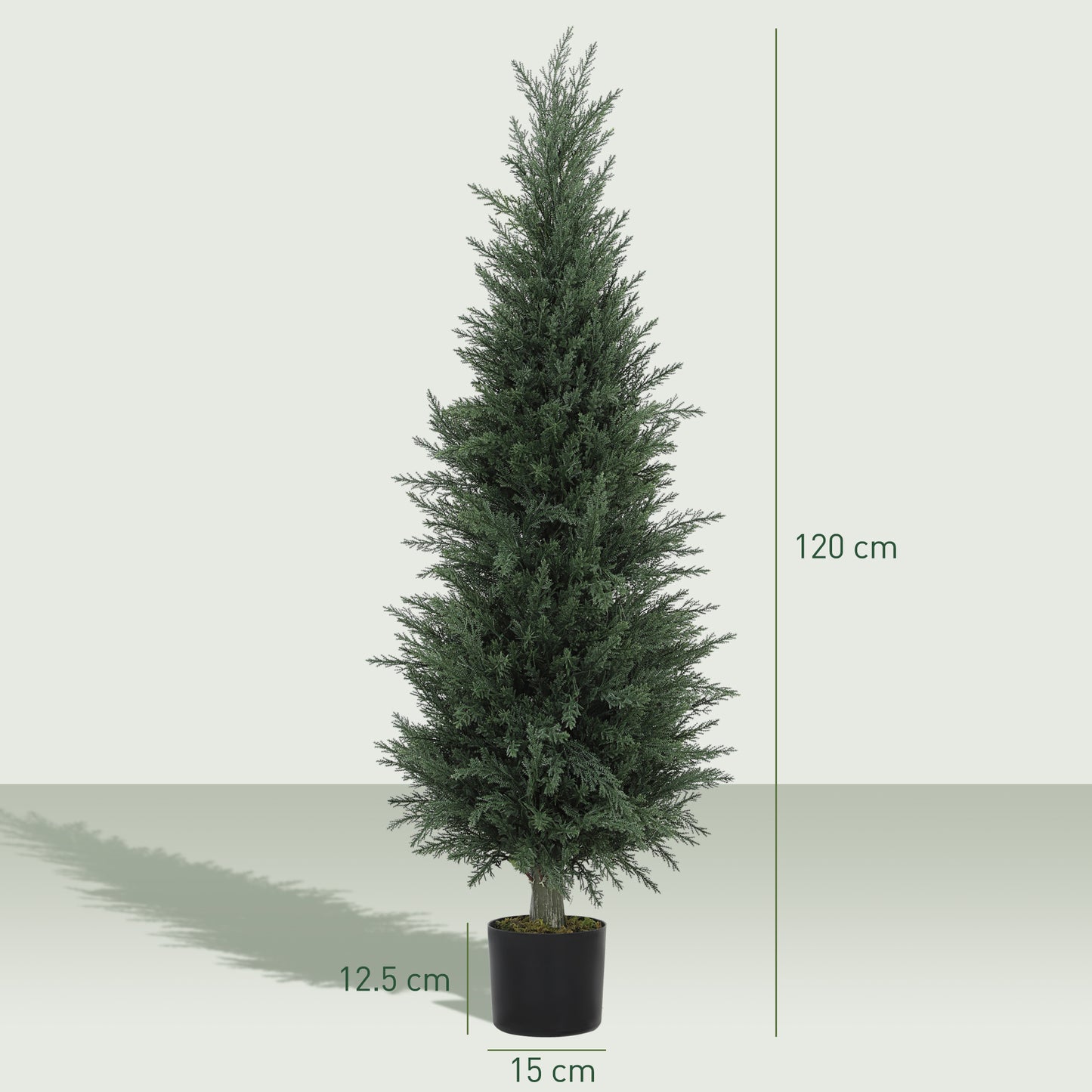 Fiba Set Of 2 Artificial Cypress Style Trees In Green For Decorative Placement