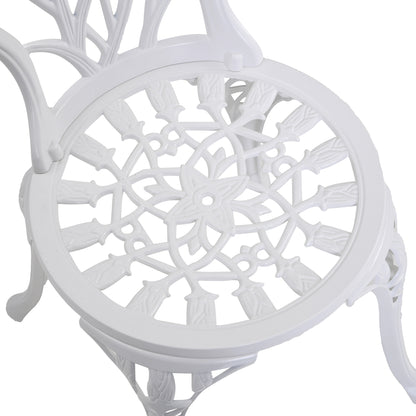 Vitano 3 Piece Aluminium Bistro Set With Balcony Table And Chairs In White