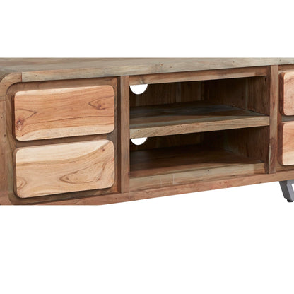 Los Angeles Reclaimed Wood and Metal TV Media Unit 2 Drawers 1 Shelf