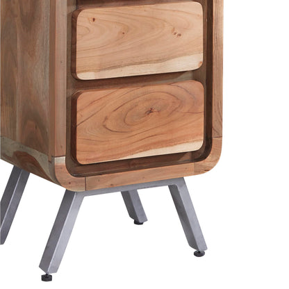 Los Angeles Reclaimed Wood and Metal 5 Drawer Tallboy Storage Chest