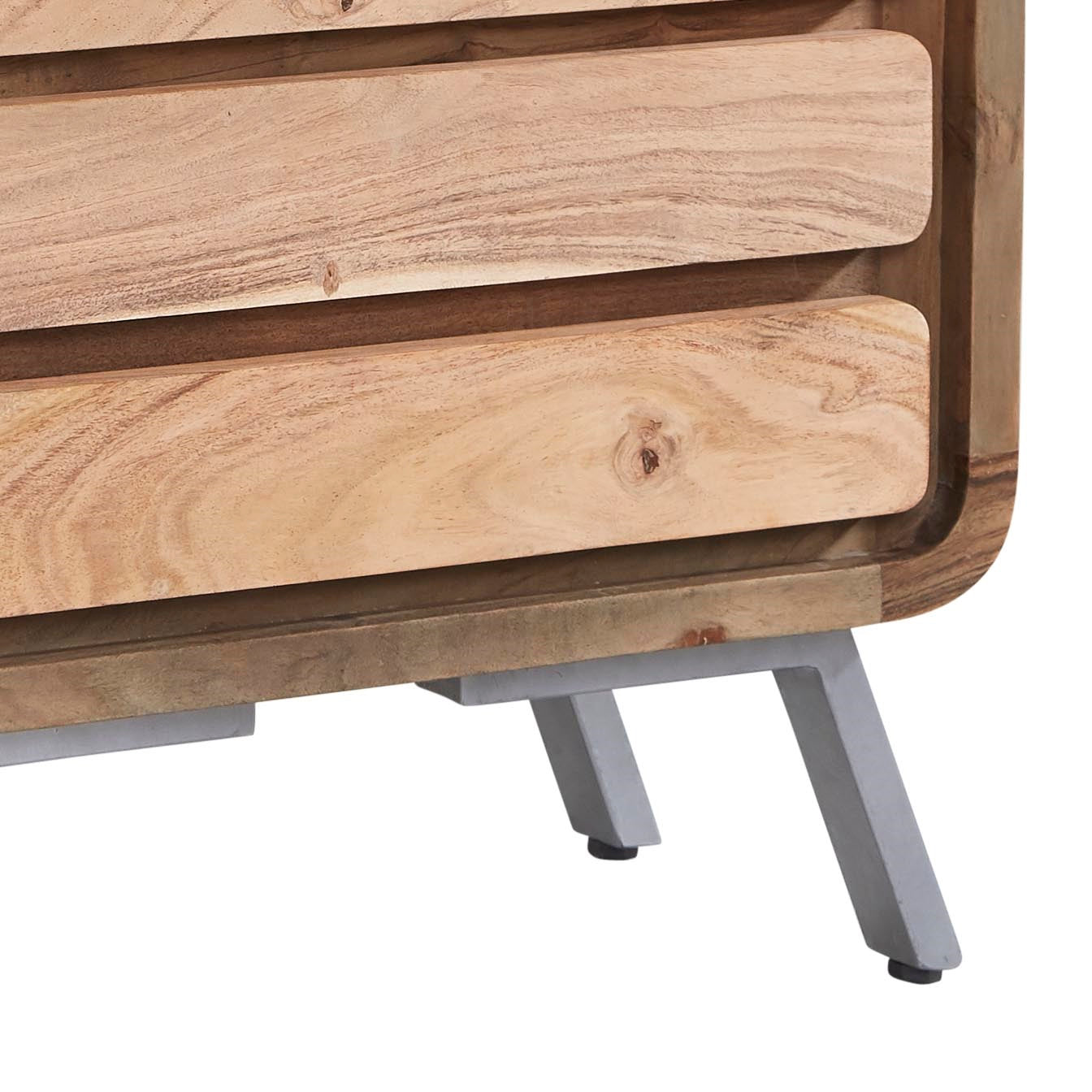 Los Angeles Reclaimed Wood and Metal 4 Drawer Wide Storage Chest