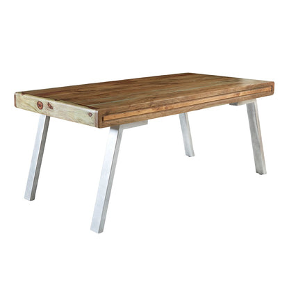 Los Angeles Large Reclaimed Wood and Metal Dining Table