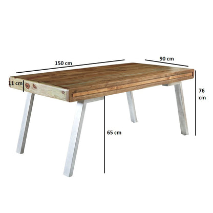 Los Angeles Reclaimed Wood and Metal Modern Dining Table