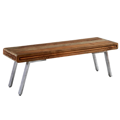 Los Angeles Reclaimed Wood Dining Bench with Metal Legs