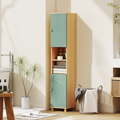 Vemale Bathroom Storage Cabinet With Adjustable And OFauxn Shelving Green