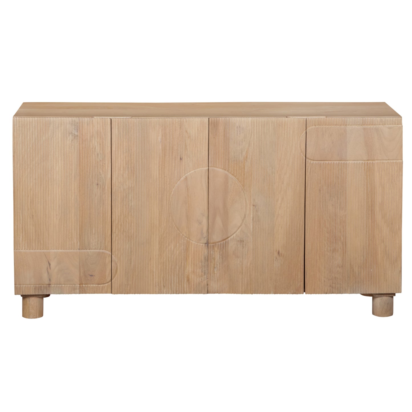 Buffalo Large Natural Mango Wood 4 Door Sideboard