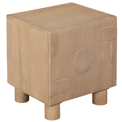 Buffalo Natural Mango Wood One Door Bedside Table