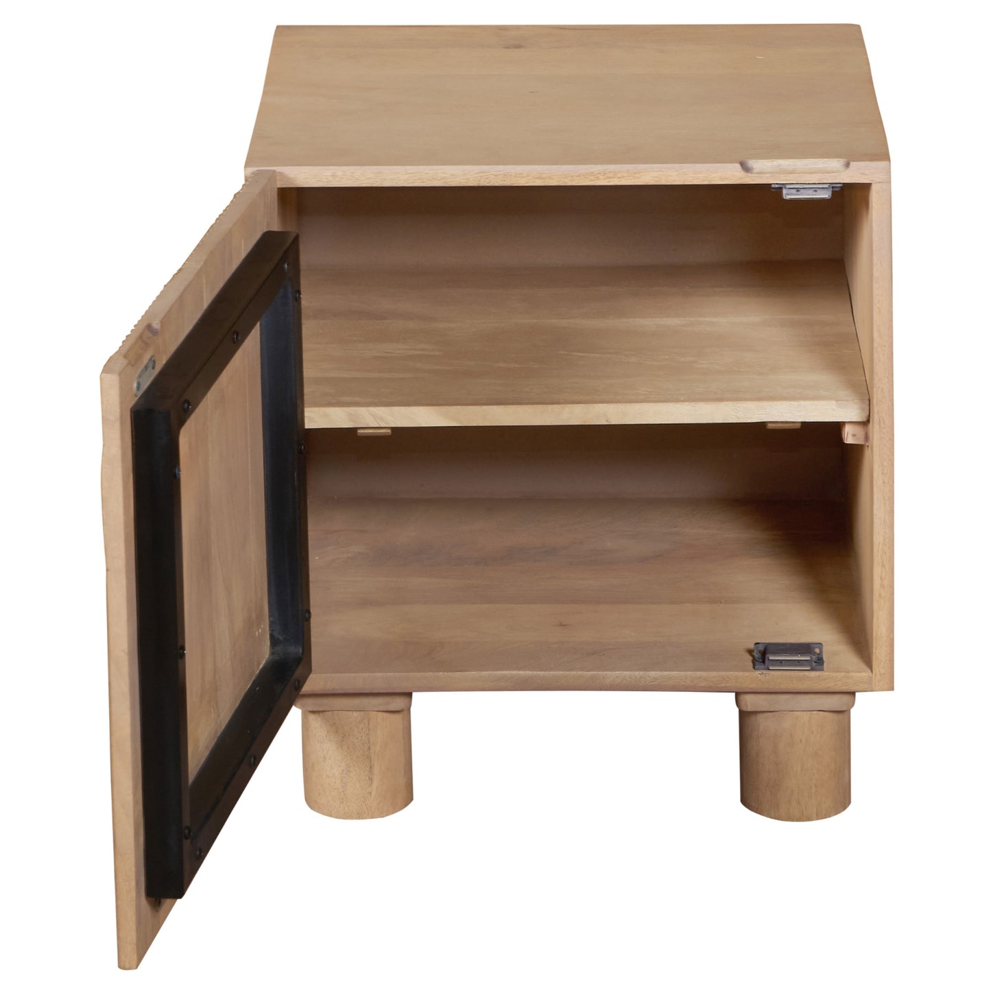 Buffalo Natural Mango Wood One Door Bedside Table