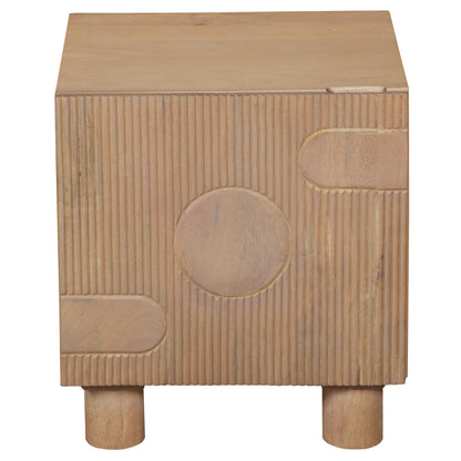 Buffalo Natural Mango Wood One Door Bedside Table