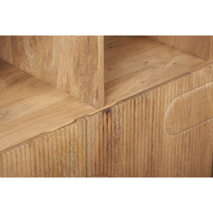 Buffalo Natural Mango Wood Bookcase with Two Door Cabinet