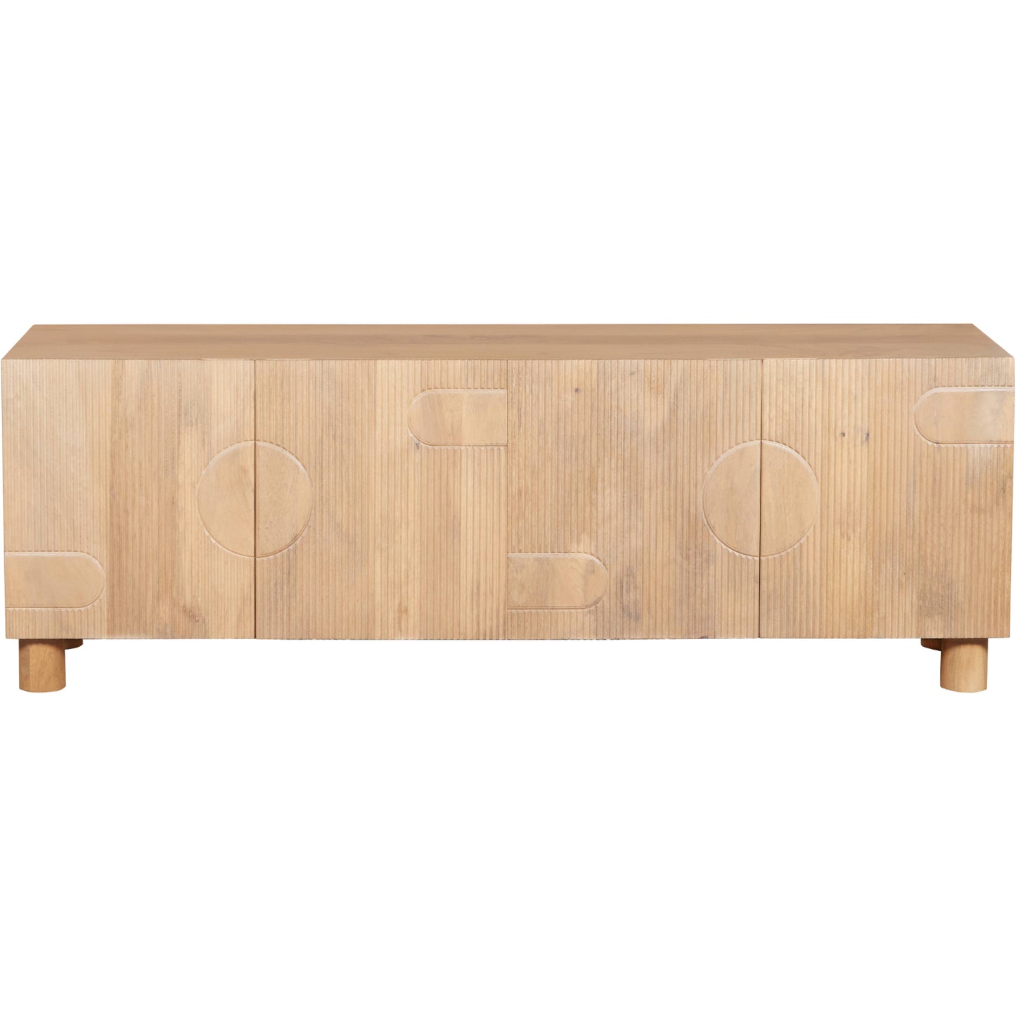 Buffalo Natural Mango Wood Bookcase with Two Door Cabinet