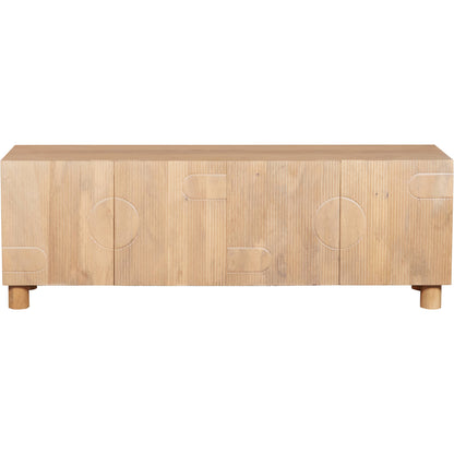 Buffalo Natural Mango Wood Bookcase with Two Door Cabinet