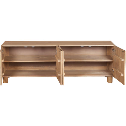 Buffalo Natural Mango Wood Bookcase with Two Door Cabinet