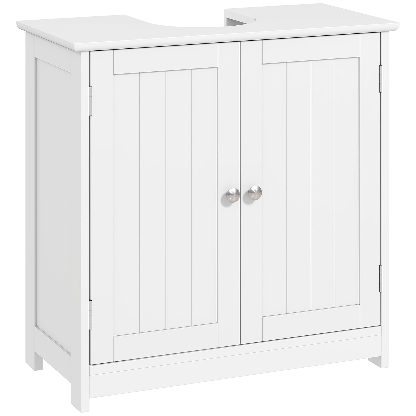 Fabka White Under Sink Vanity Cupboard With Double Doors And Adjustable Shelving For Fauxdestal Or OFauxn Basin