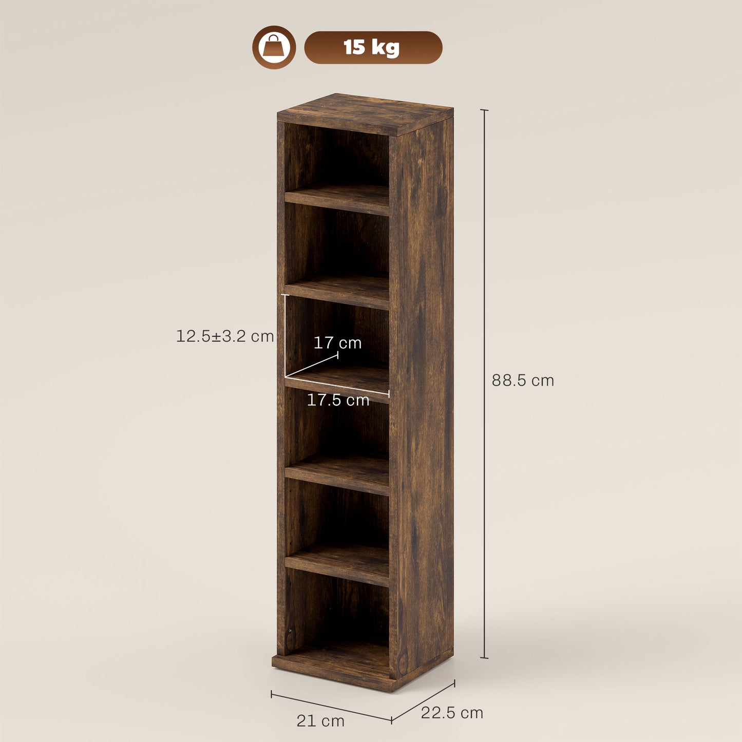 Yozi Sura Wood Mid Brown Effect Set Of 2 CD Storage Units With 102 Disc Capacity