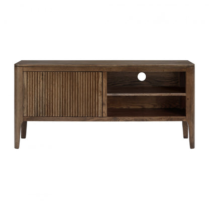 Victoria Walnut Wood Ribbed Door TV Unit