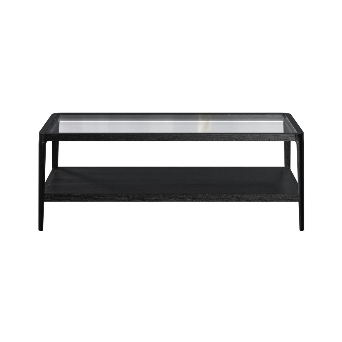 Florianopolis Black Wood and Glass Top Coffee Table