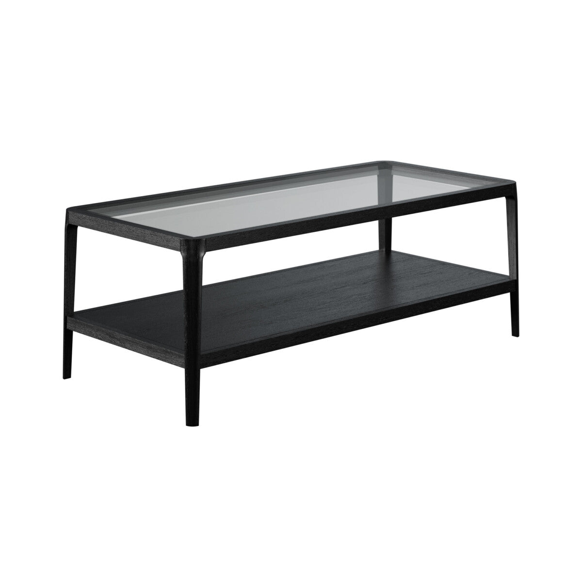 Florianopolis Black Wood and Glass Top Coffee Table