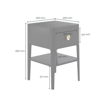 Paracatu Black Wood Grain One Drawer Bedside Table