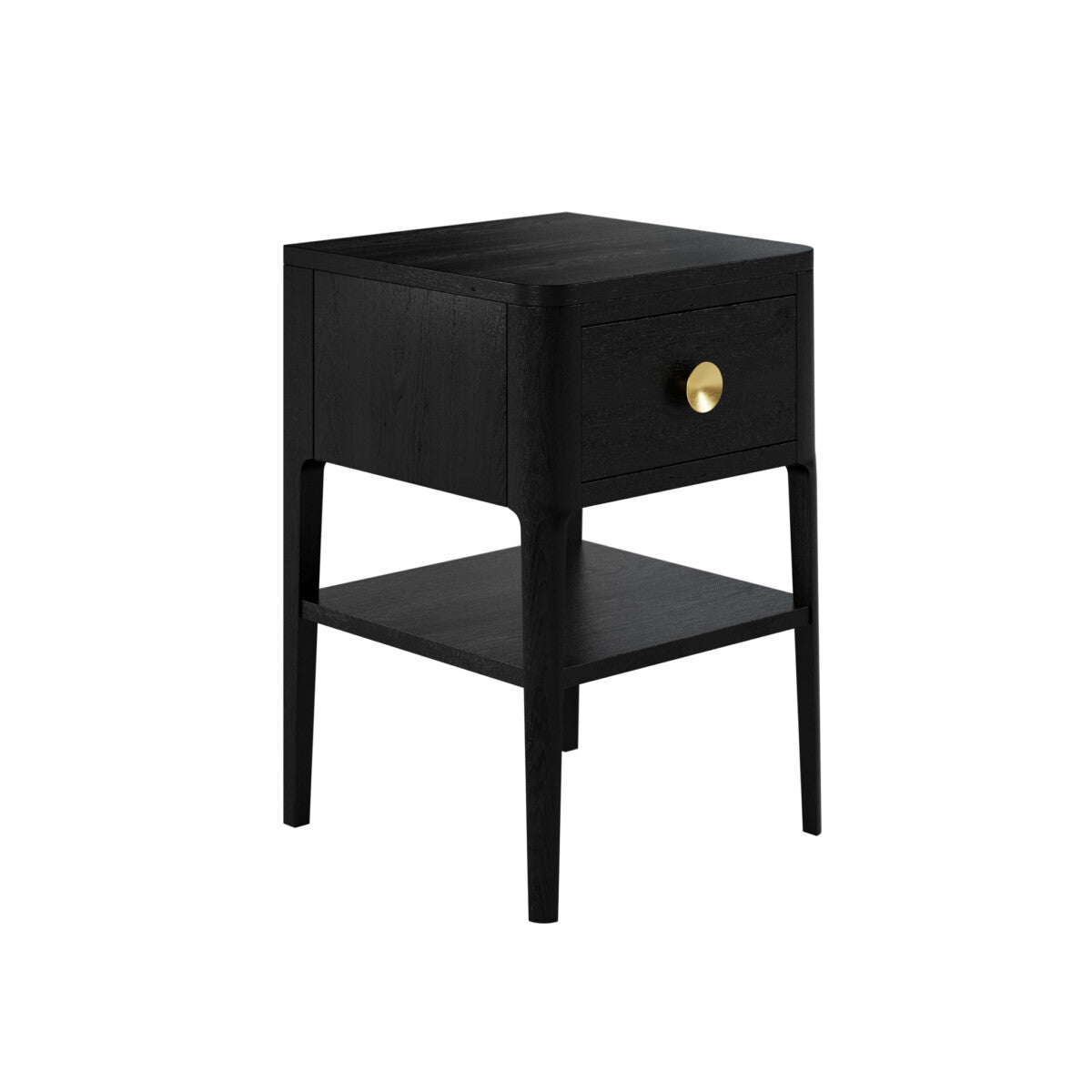 Paracatu Black Wood Grain One Drawer Bedside Table