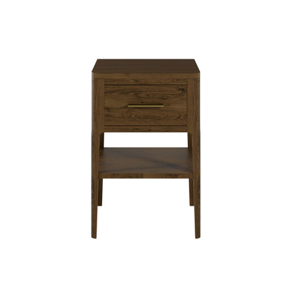 Ouro Preto Walnut Wood Grain One Drawer Bedside Table